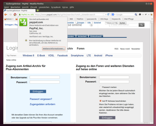 Paypal XSS with certificate details 
