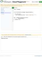 Hello Cloud Playground Screenshot