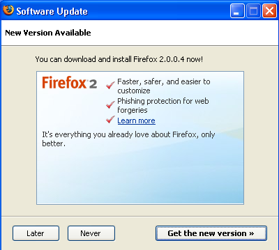 Update notification