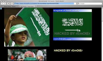 Defaced Microsoft UK web page