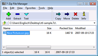 Vista supports the spoofed file name