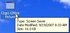 XP desktop displays full file name