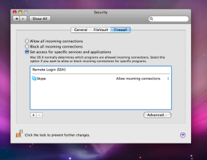 Firewall settings