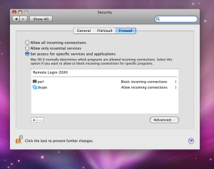 Firewall settings