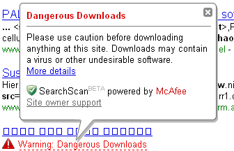 Yahoo warns of malicious sites
