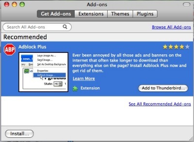 This is what the add-on manager now looks like in Mac OS X.
