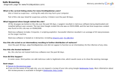 Google infected page report