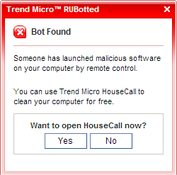 RUBotted gives a warning when it makes a find