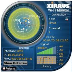 The Xirrus Wifi desklet in closed gadget form