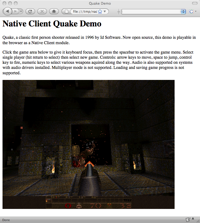 Quake, at the power of Google Native Client