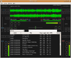 Mixxx Digital DJ mixing screen display