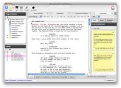 Celtx Screenplay tab view.