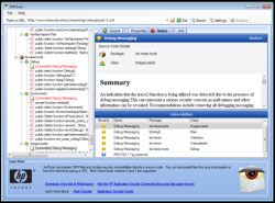 HP's SWFScan vulnerability summary.