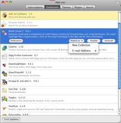 The Firefox Add-on Collector lets users create and share new collections.