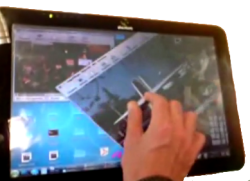 Rotating a window using multi-touch on Linux.