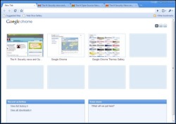 Google Chrome 3 beta's New Tab page.
