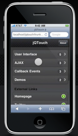 jQtouch in action