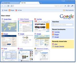 The redesigned New Tab page in Chrome 3.