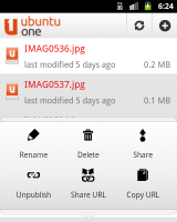 Sharing files on Ubuntu One using Android