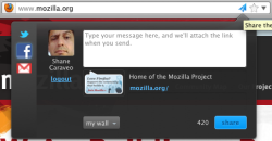 Mozilla Share screenshot
