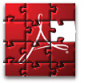 Adobe Reader puzzle logo
