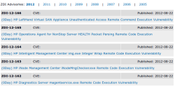 Screenshot of HP at ZDI