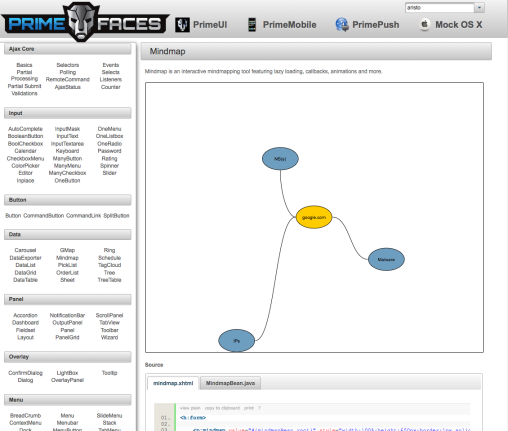 PrimeFaces screenshot
