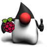 Duke with raspberry