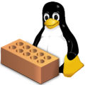 Tux with brick