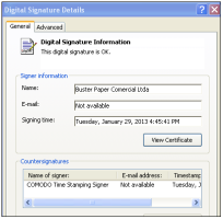 The malware's valid signature