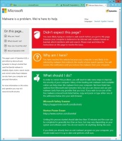 Screenshot of the malware warning