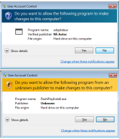 UAC Warnings