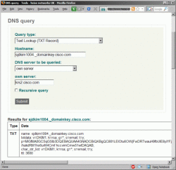 A DNS query tool can be used by anyone to take a look at the keys that are used for DKIM.
