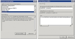 Choose "Add new entries" in the zone's context menu to create the TXT record for the public key in the DNS of a Windows server.