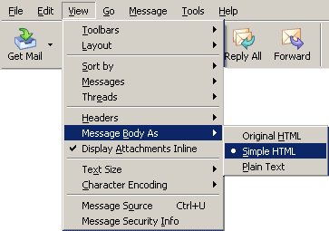 View/Message Body as Simple HTML
