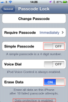 Passcode Lock Settings
